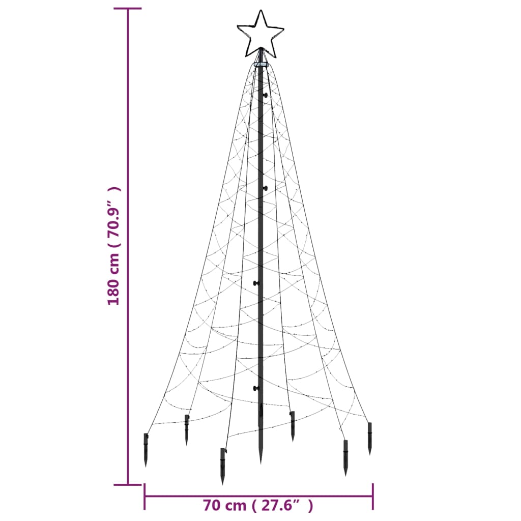 Christmas Tree with Spike Colorful 200 LEDs 6 ft