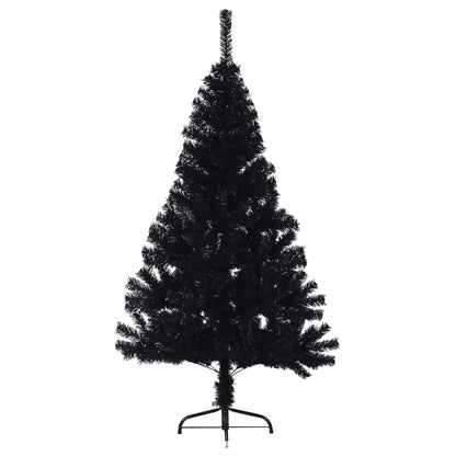 Artificial Half Christmas Tree with Stand Black 4 ft PVC