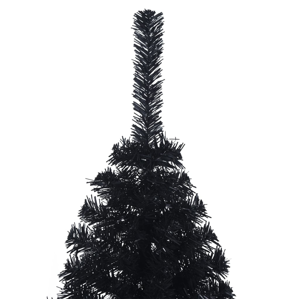 Artificial Half Christmas Tree with Stand Black 4 ft PVC