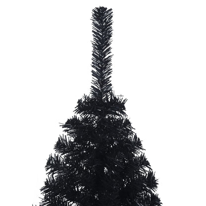 Artificial Half Christmas Tree with Stand Black 4 ft PVC