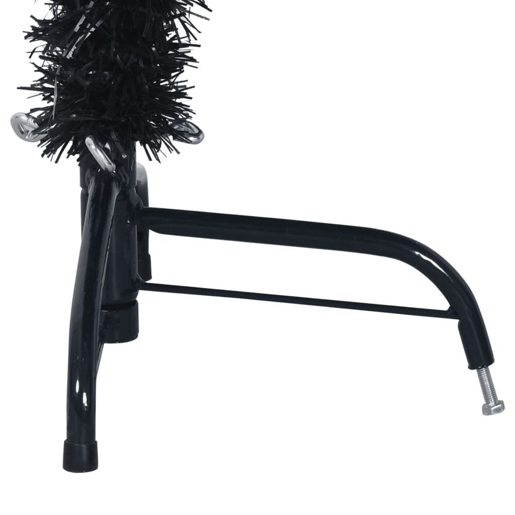 Artificial Half Christmas Tree with Stand Black 4 ft PVC