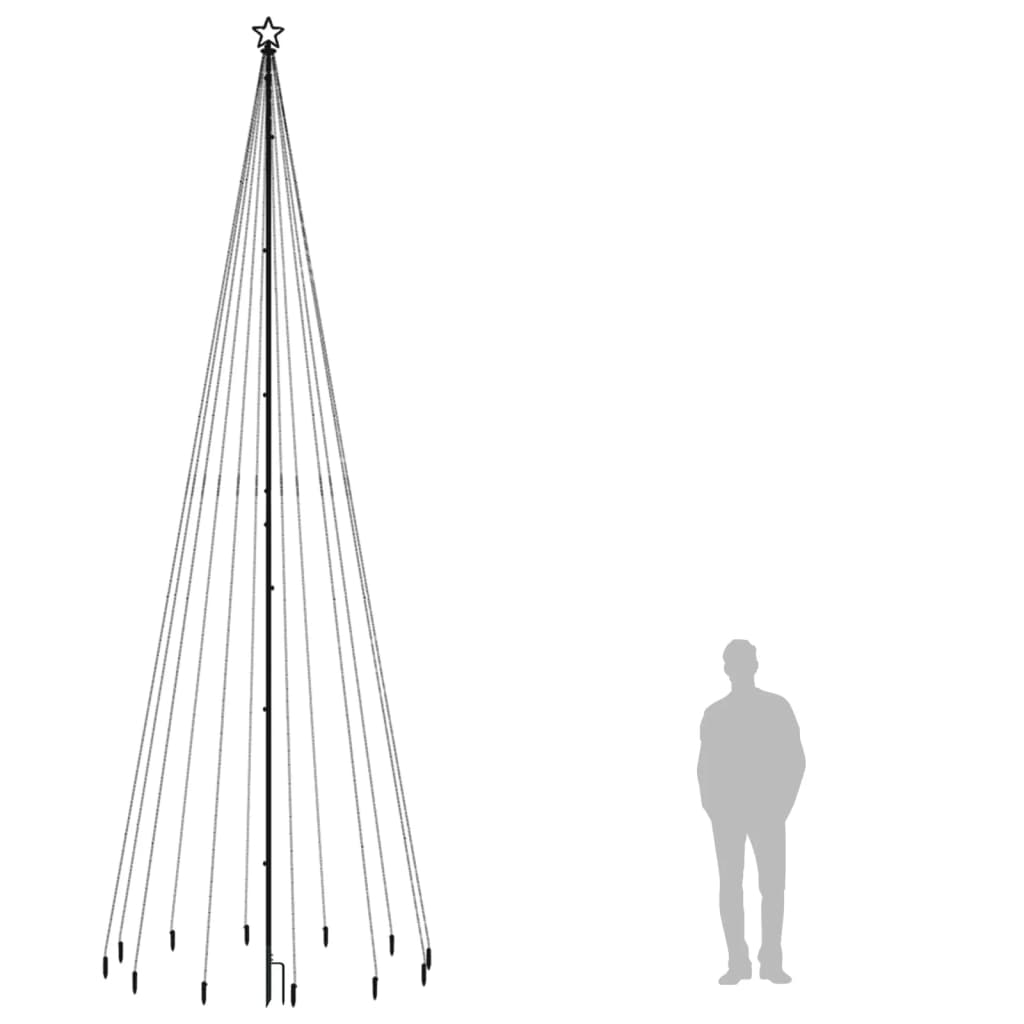 Christmas Tree with Spike Cold White 732 LEDs 16 ft