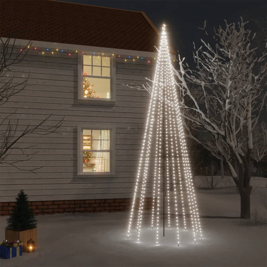 Christmas Tree with Spike Cold White 732 LEDs 16 ft