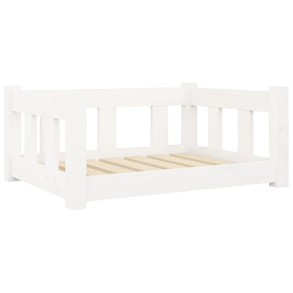 Dog Bed White 25.8"x19.9"x11" Solid Wood Pine