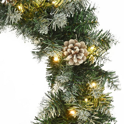 Christmas Wreath with LED Lights Green 17.7" PVC