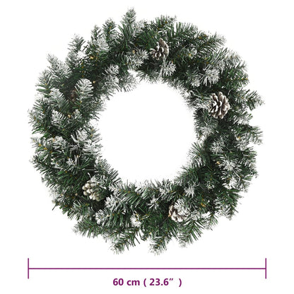 Christmas Wreath Green PVC 23.6 in diameter Decorative Inlays