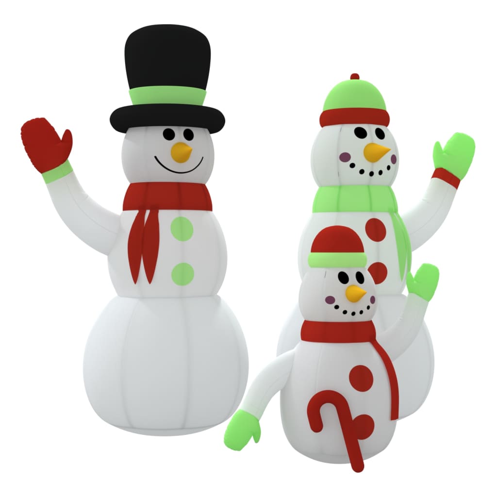 Inflatable Snowman Family Multicolor