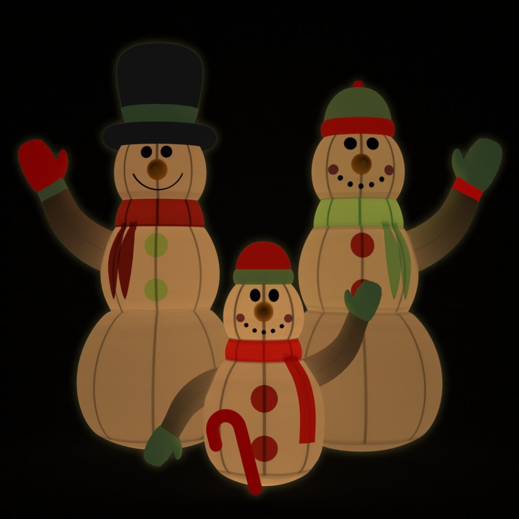 Inflatable Snowman Family Multicolor