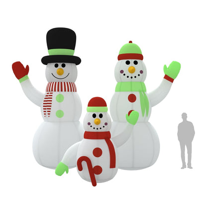 Inflatable Snowman Family Multicolor