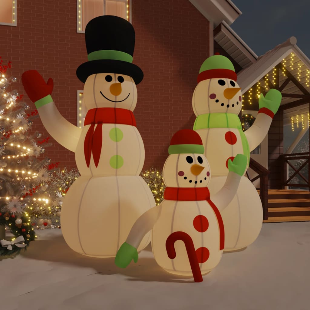 Inflatable Snowman Family Multicolor