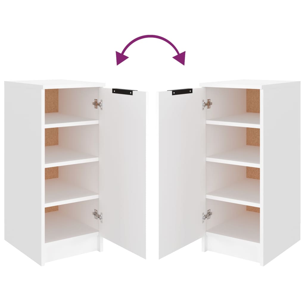 Shoe Cabinet White 11.8x13.8x27.6" Engineered Wood