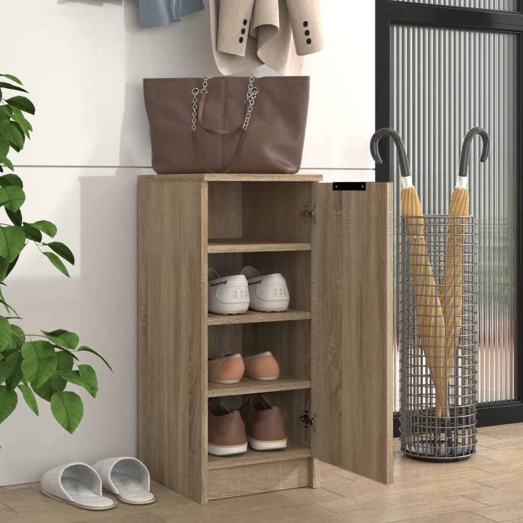 Shoe Cabinet Sonoma Oak 11.8x13.8x27.6" Engineered Wood