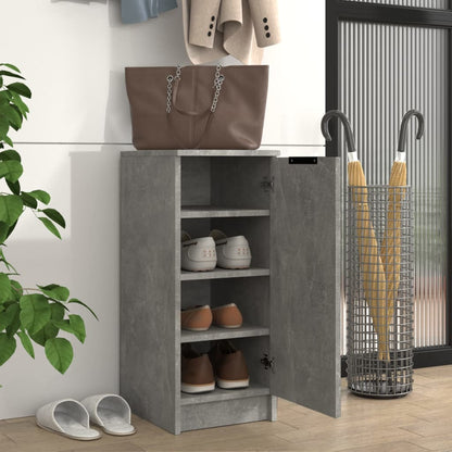 Shoe Cabinet Concrete Grey 11.8x13.8x27.6" Engineered Wood