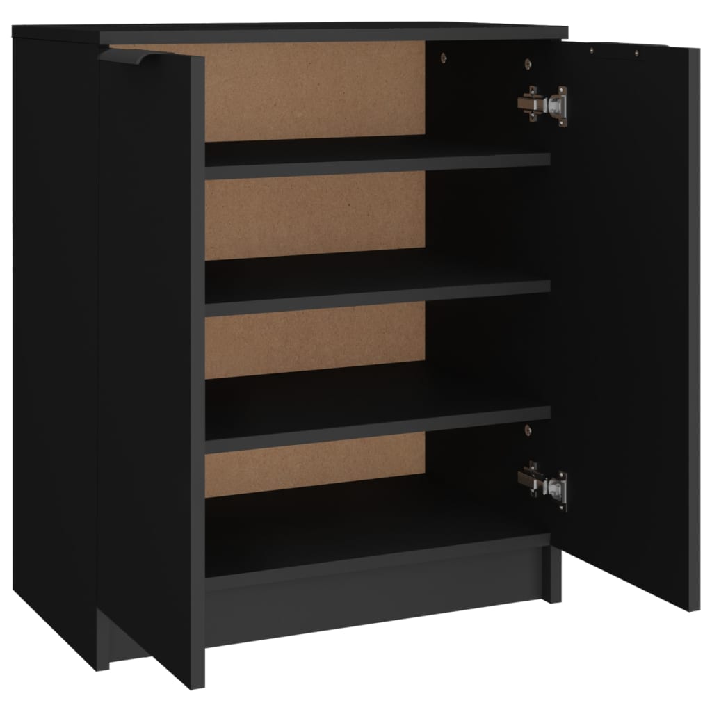 Shoe Cabinet Black 23.2x13.8x27.6" Engineered Wood