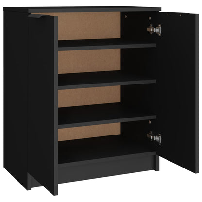 Shoe Cabinet Black 23.2x13.8x27.6" Engineered Wood