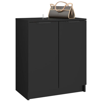 Shoe Cabinet Black 23.2x13.8x27.6" Engineered Wood