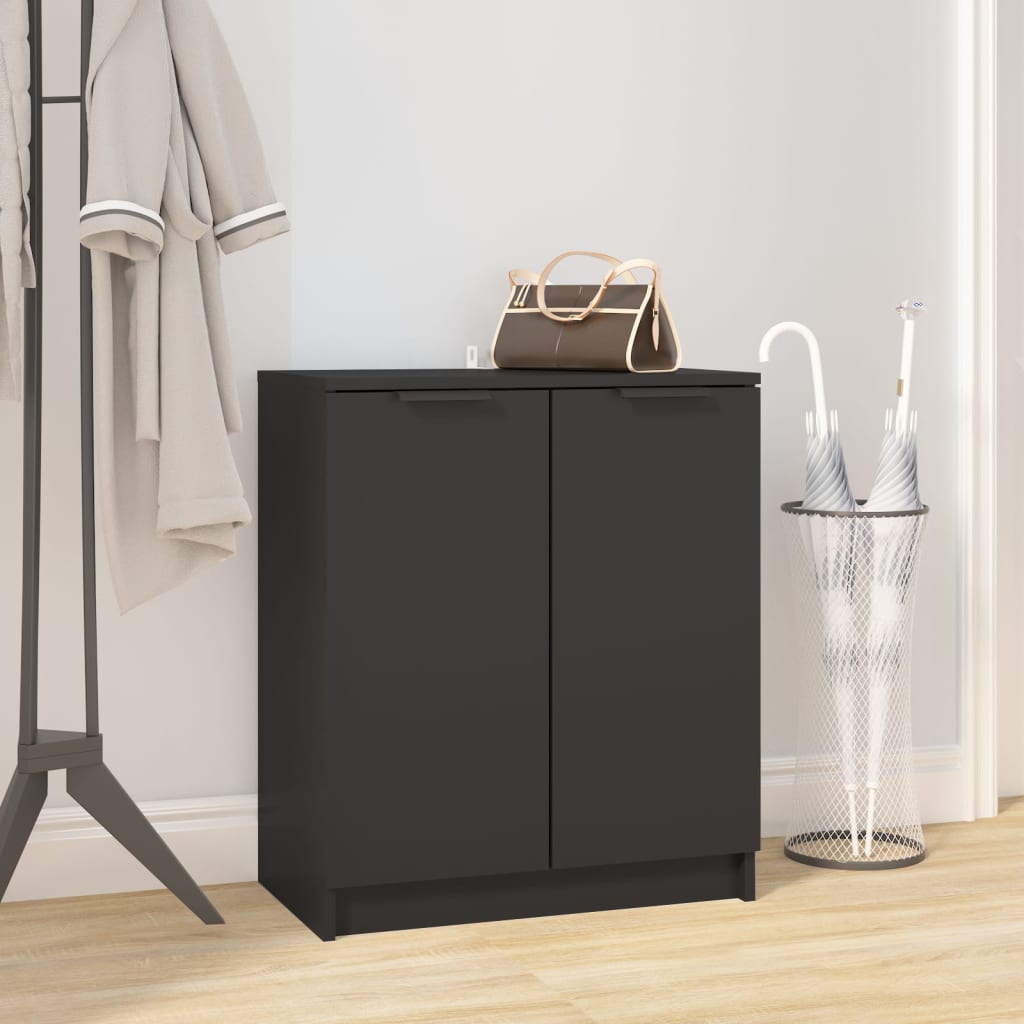 Shoe Cabinet Black 23.2x13.8x27.6" Engineered Wood
