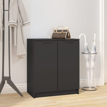 Shoe Cabinet Black 23.2x13.8x27.6" Engineered Wood