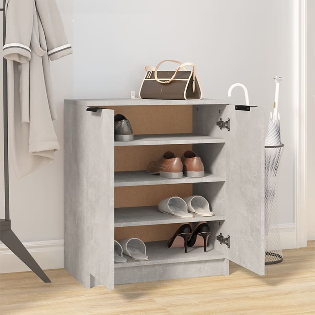 Shoe Cabinet Concrete Grey 23.2x13.8x27.6" Engineered Wood