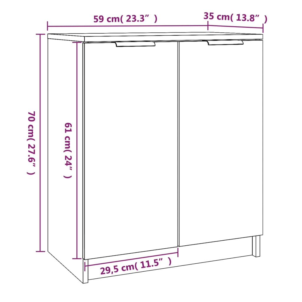 Shoe Cabinet Concrete Grey 23.2x13.8x27.6" Engineered Wood