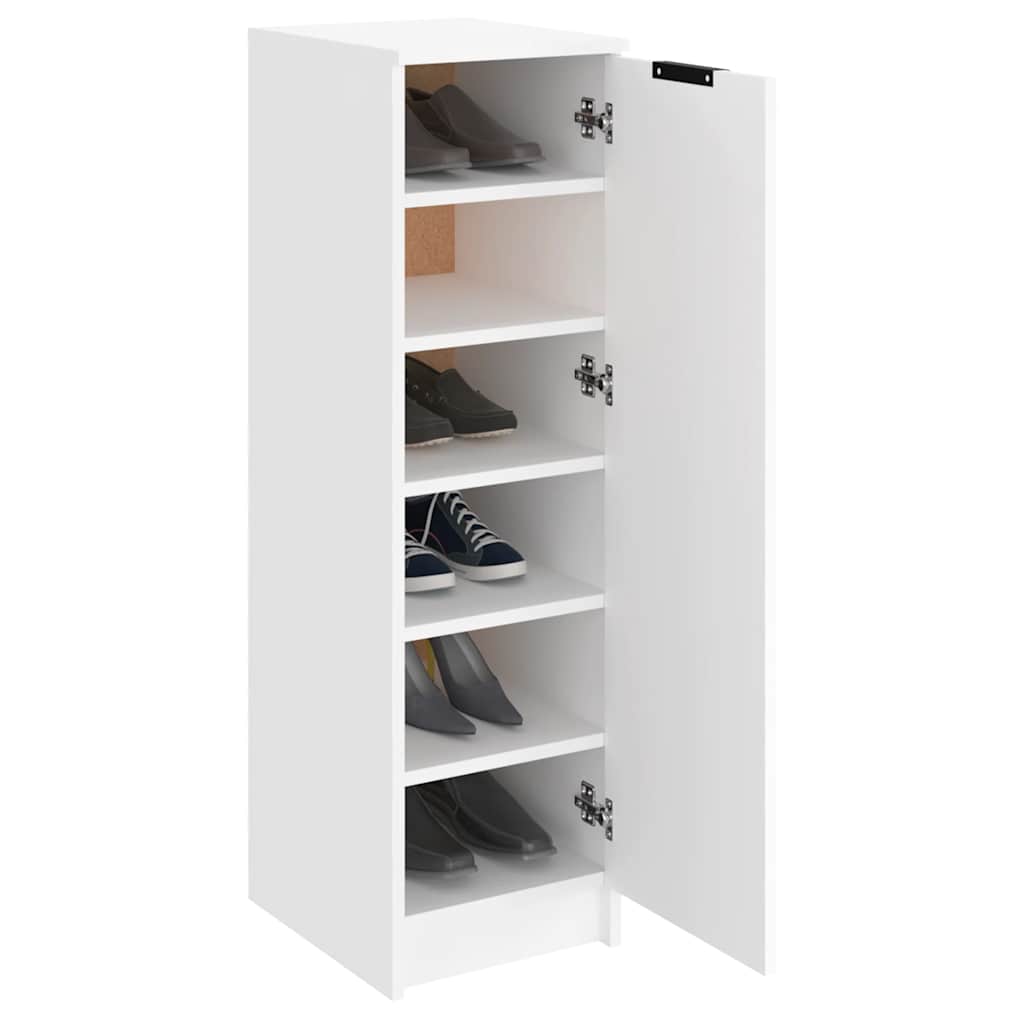 Shoe Cabinet White 11.8x13.8x39.4" Engineered Wood