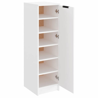 Shoe Cabinet White 11.8x13.8x39.4" Engineered Wood