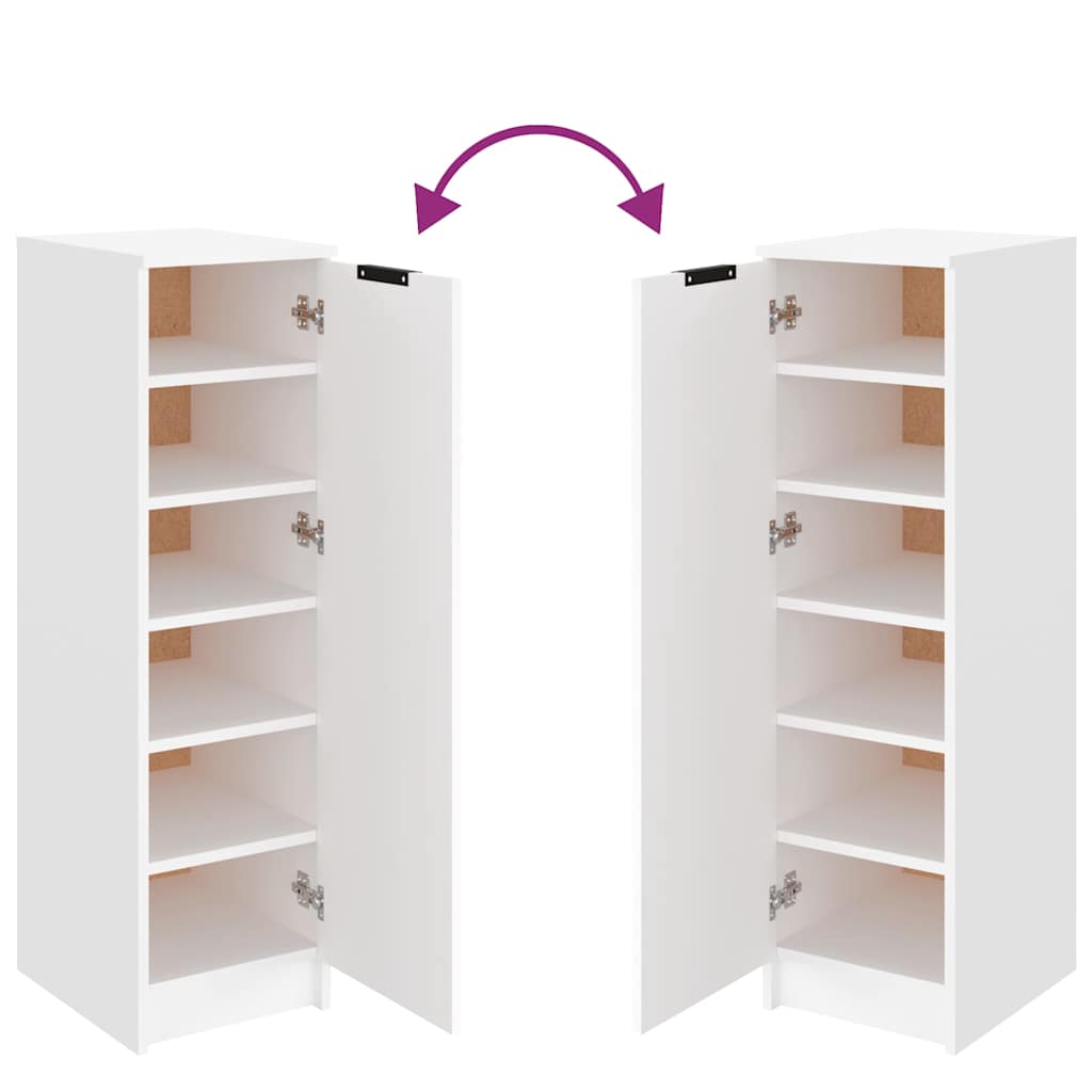 Shoe Cabinet White 11.8x13.8x39.4" Engineered Wood