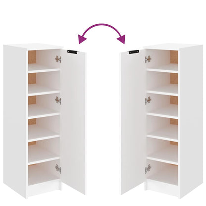 Shoe Cabinet White 11.8x13.8x39.4" Engineered Wood