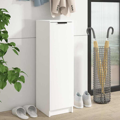Shoe Cabinet White 11.8x13.8x39.4" Engineered Wood