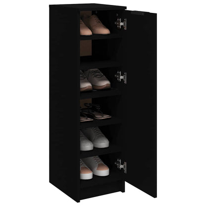 Shoe Cabinet Black 11.8"x13.8"x39.4" Engineered Wood
