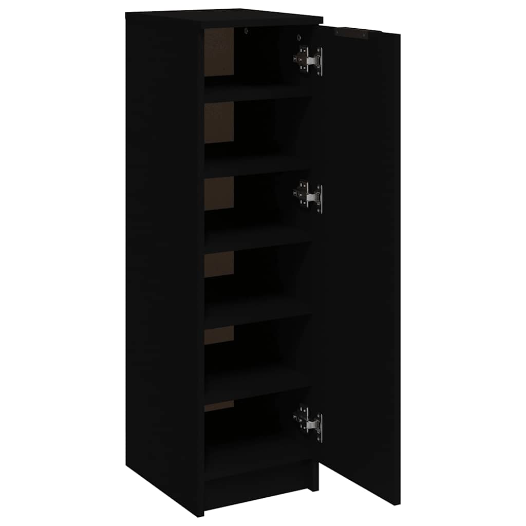 Shoe Cabinet Black 11.8"x13.8"x39.4" Engineered Wood