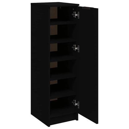 Shoe Cabinet Black 11.8"x13.8"x39.4" Engineered Wood