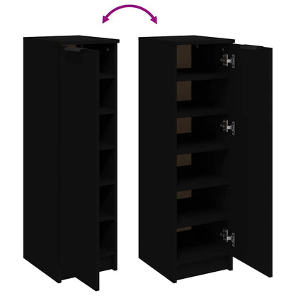 Shoe Cabinet Black 11.8"x13.8"x39.4" Engineered Wood