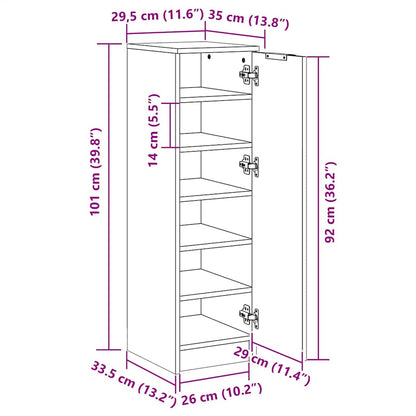 Shoe Cabinet Black 11.8"x13.8"x39.4" Engineered Wood