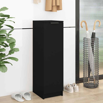 Shoe Cabinet Black 11.8"x13.8"x39.4" Engineered Wood