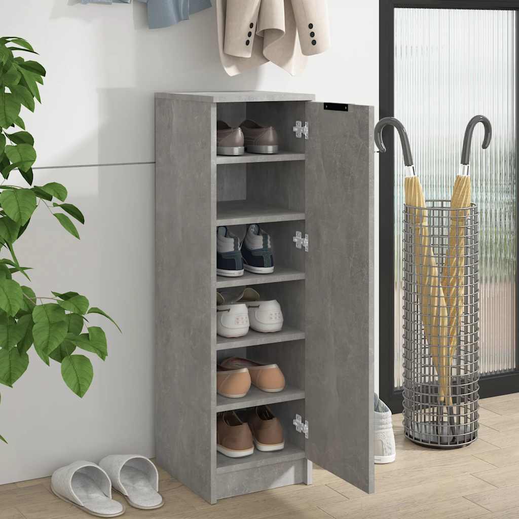Shoe Cabinet Concrete Gray 11.8"x13.8"x39.4" Engineered Wood