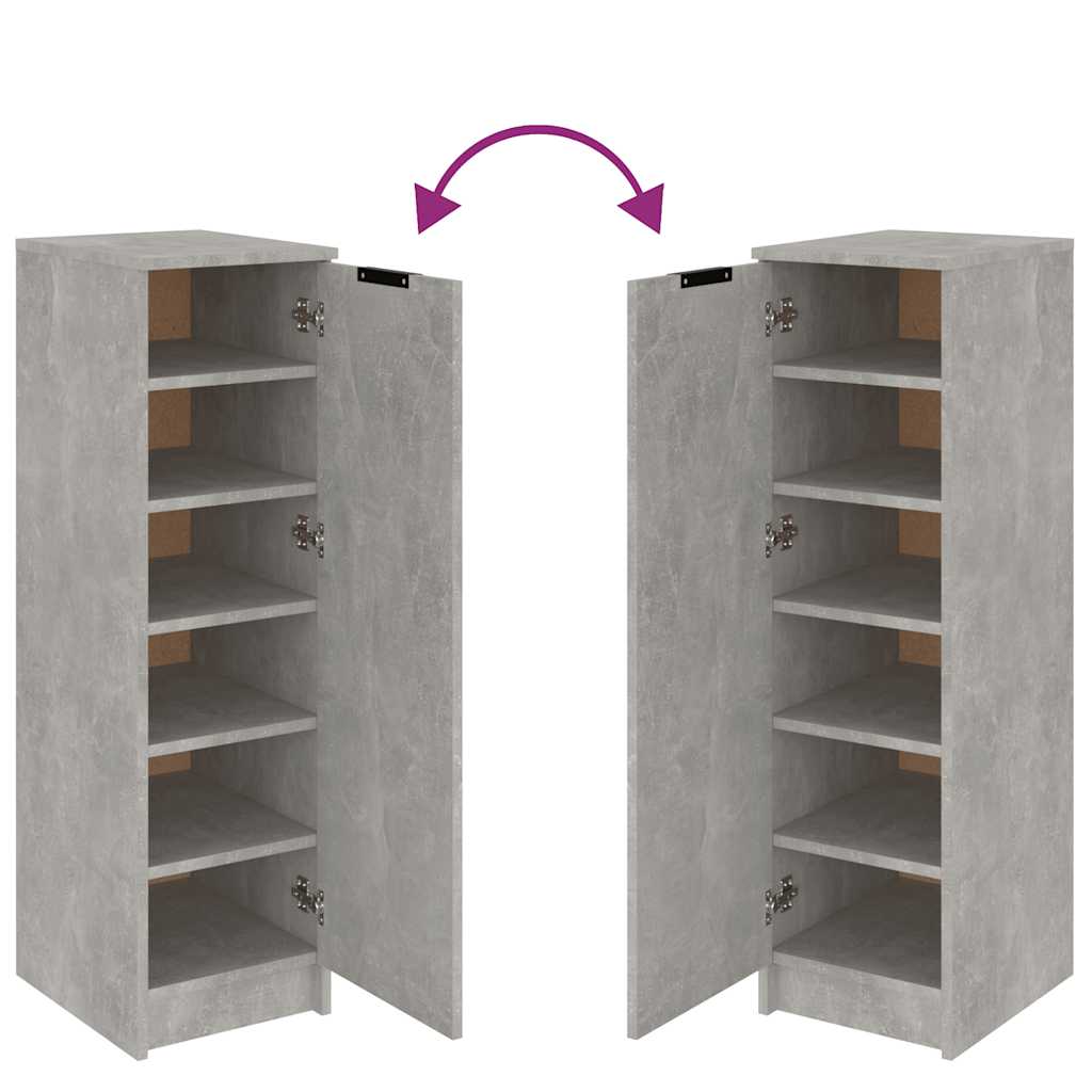 Shoe Cabinet Concrete Gray 11.8"x13.8"x39.4" Engineered Wood