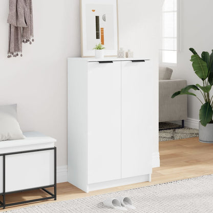 Shoe Cabinet White 23.2x13.8x39.6" Engineered Wood