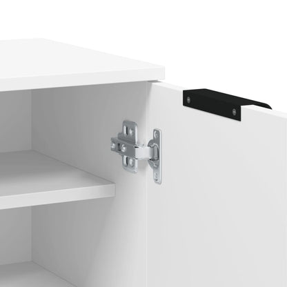 Shoe Cabinet White 23.2x13.8x39.6" Engineered Wood