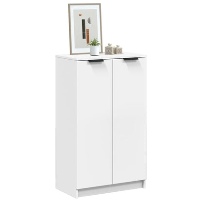 Shoe Cabinet White 23.2x13.8x39.6" Engineered Wood