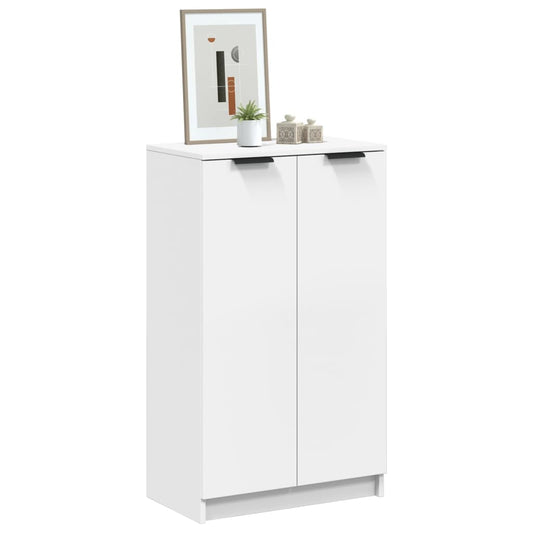 Shoe Cabinet White 23.2x13.8x39.6" Engineered Wood