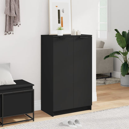 Shoe Cabinet Black 23.2x13.8x39.4" Engineered Wood