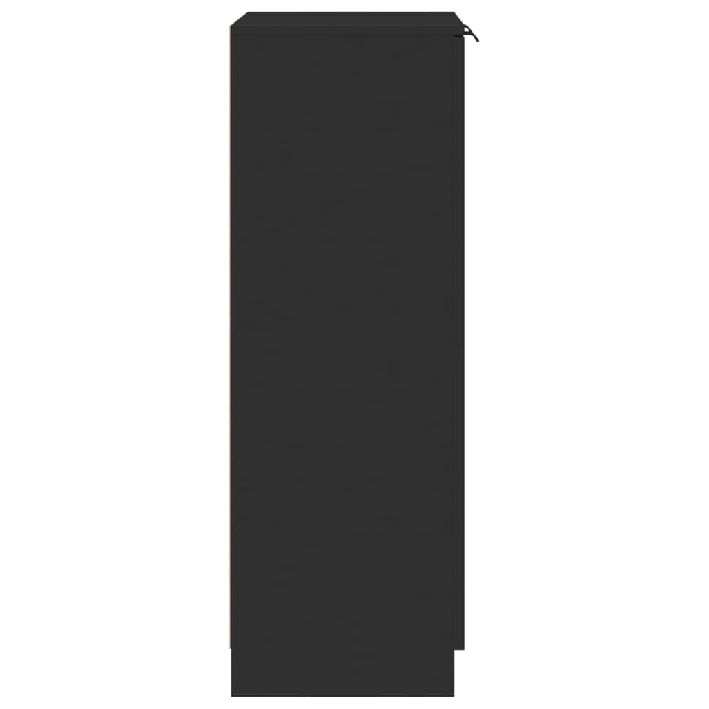 Shoe Cabinet Black 23.2x13.8x39.4" Engineered Wood
