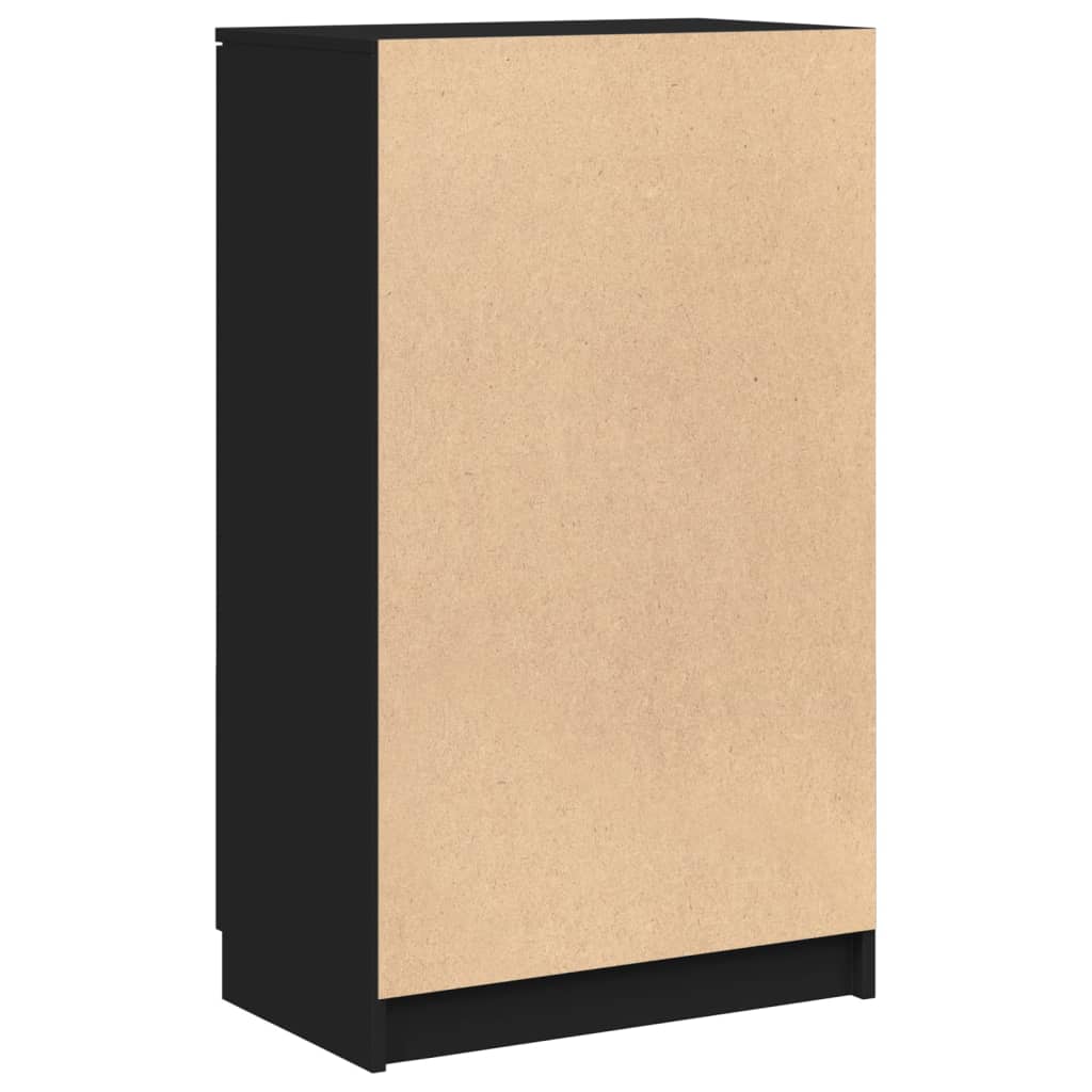 Shoe Cabinet Black 23.2x13.8x39.4" Engineered Wood