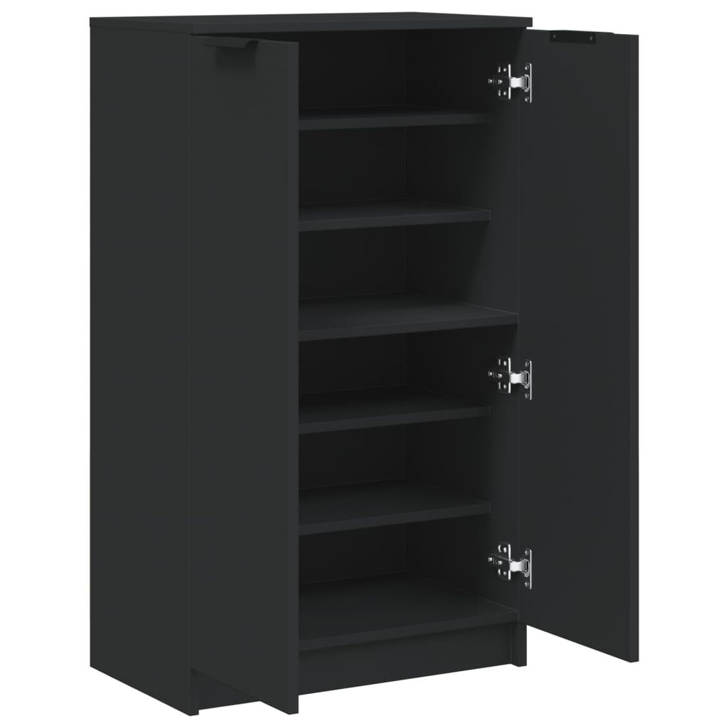 Shoe Cabinet Black 23.2x13.8x39.4" Engineered Wood