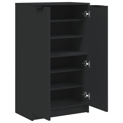 Shoe Cabinet Black 23.2x13.8x39.4" Engineered Wood