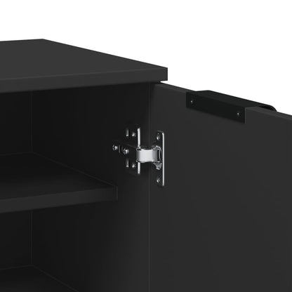 Shoe Cabinet Black 23.2x13.8x39.4" Engineered Wood