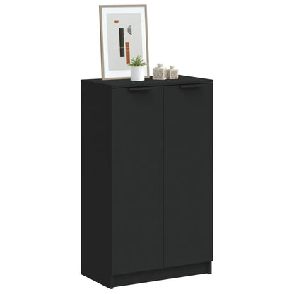Shoe Cabinet Black 23.2x13.8x39.4" Engineered Wood