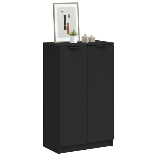 Shoe Cabinet Black 23.2x13.8x39.4" Engineered Wood