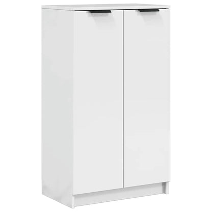 Shoe Cabinet High Gloss White 23.2x13.8x39.6" Engineered Wood